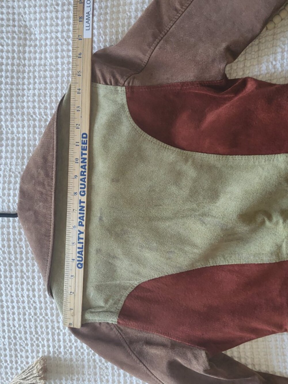 Vintage Mambo Genuine Suede Leather Patchwork Jacket Coat Made In USA 70s Boho M - Picture 13 of 13